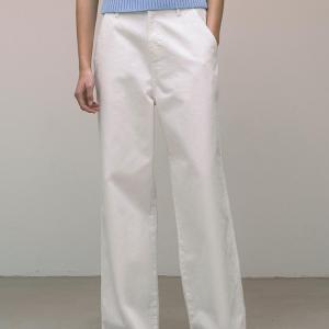 White Straight Chino Pants